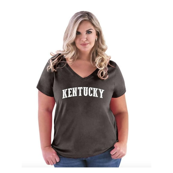 Women's Plus Size V-neck T-Shirt - Kentucky