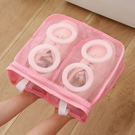 Quinlirra Shoe Washing Machine Bag  1 Pack Honeycomb Mesh Laundry Bag with Zipper for Sneakers  Running Shoes  Socks  Bras  Delicates  and Toys - Durable  Reusable  and Gentle on Clothes - Perfect for