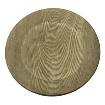 Koyal 4-pack Faux Wood Charger Plates, Walnut