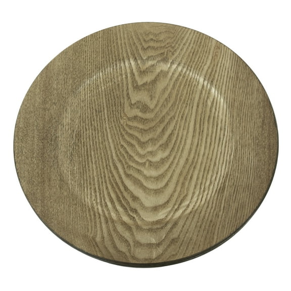 Koyal 4-pack Faux Wood Charger Plates, Walnut