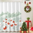 thumbnail image 5 of Shower Curtain 72"W x 78"L Winter Red Farmhouse Pine Trees Snowy Green Watercolor Fabric Shower Curtains Set with Hooks Water Repellent Bathroom Curtains Machine Washable Bathroom Accessories, 5 of 9