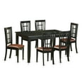 thumbnail image 3 of East West Furniture  7 Piece Kitchen Table Set- a Rectangle Dining Room Table and 6 Dining Chairs, Black (Seat Options) DUNI7-BLK-LC, 3 of 5