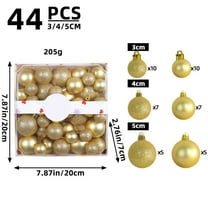 FastXmas 44Pcs Colorful Christmas Ball Decoration Set, 7.8*7.8" Set 3 Sizes Christmas Balls Ornaments Textured Smooth Surface and Shatterproof Plastic Bright Xmas Balls for Xmas Tree Wedding Decor
