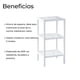 thumbnail image 3 of Mueble Anaquel Estante 3 Niveles Blanco, Mdf ELLEGANCE HOUSEWARE SS34294, 3 of 4
