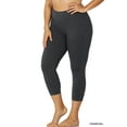 thumbnail image 2 of Zenana Women & Plus Premium Cotton Mid-High Banded Waist Capri Leggings, 2 of 2