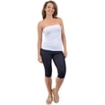 thumbnail image 4 of Stretch Is Comfort Women's Cotton Strapless Tube Top White X-Small, 4 of 5