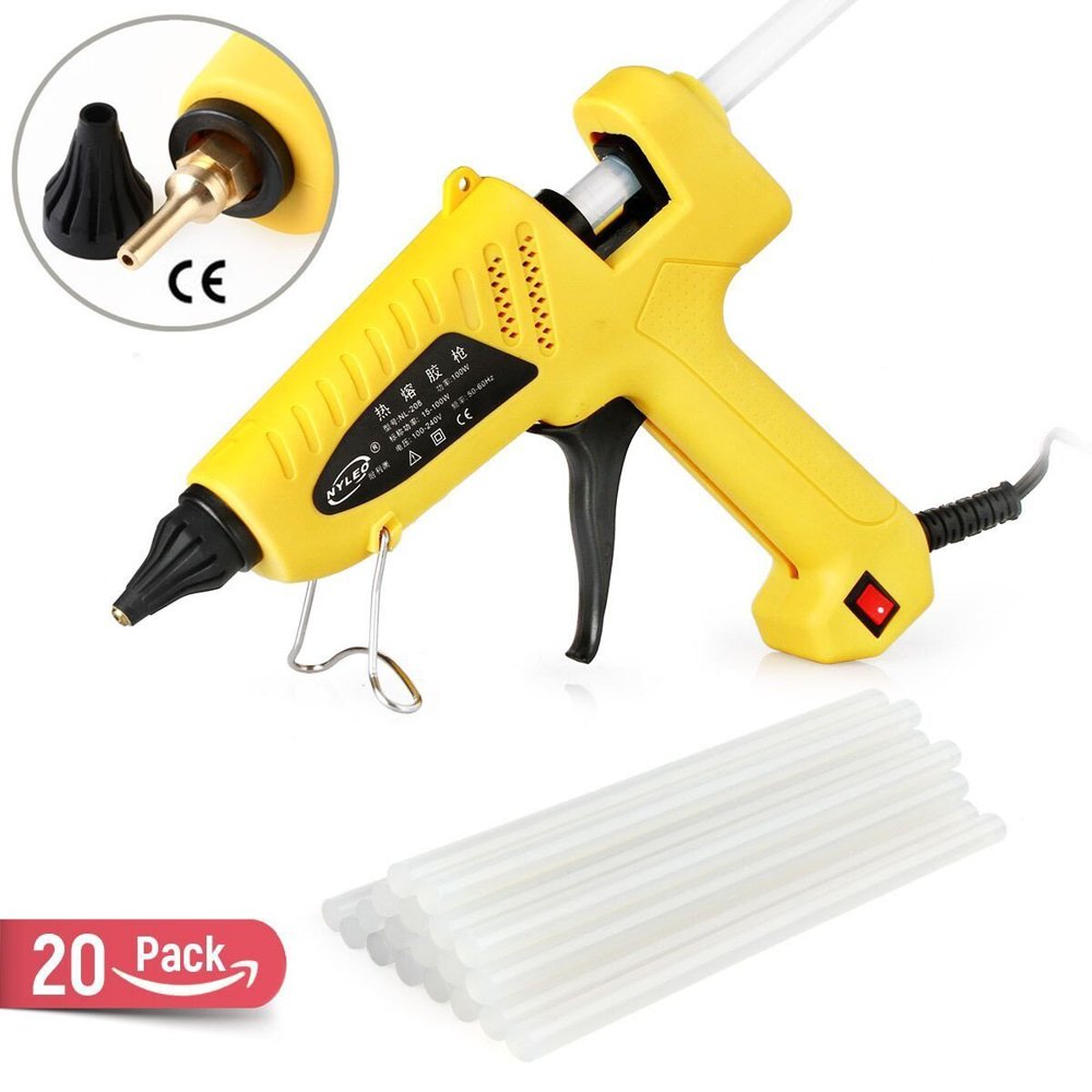 Hot Glue Gun, 100W Professional Hot Melt Glue Gun with 20pcs Glue