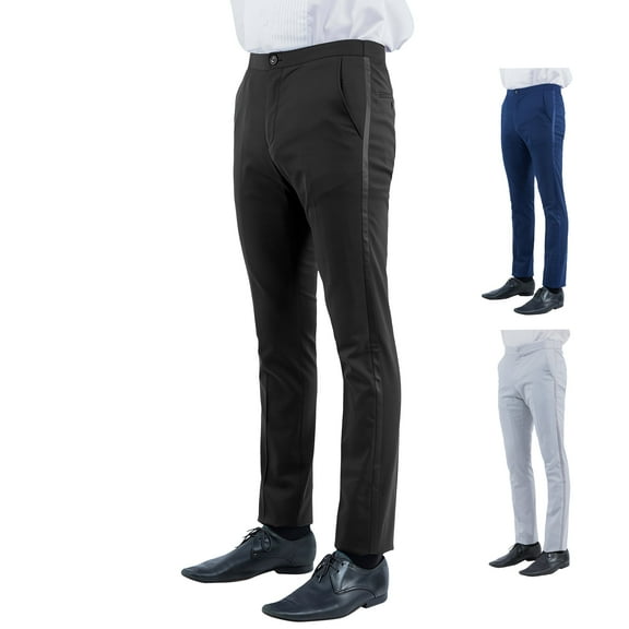 ZeGarie Men’s Tailored Fit Tuxedo Pants Separates, Made for Custom Tuxedo Sizing