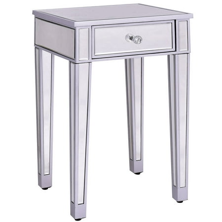 Costway Mirrored Accent Table Nightstand End Bedside Storage Costway Mirrored Accent Table Nightstand End Bedside Storage Cabinet Drawer