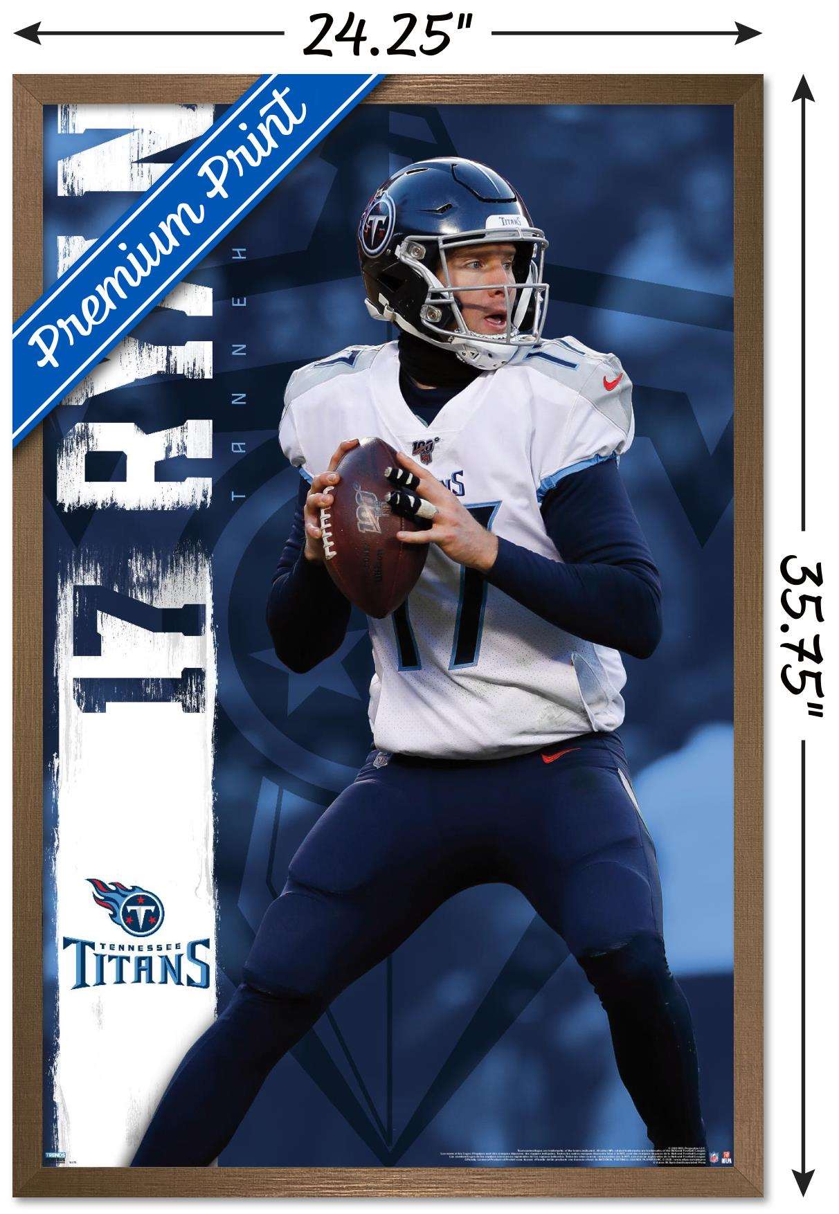 NFL Tennessee Titans - Ryan Tannehill 20 Wall Poster, 22.375" x 34", Framed
