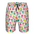 thumbnail image 3 of Honeii Tulips Flowers Print Men's Casual Shorts with Drawstring,Swim Trunks Quick Dry Beach Shorts-X-Large, 3 of 6