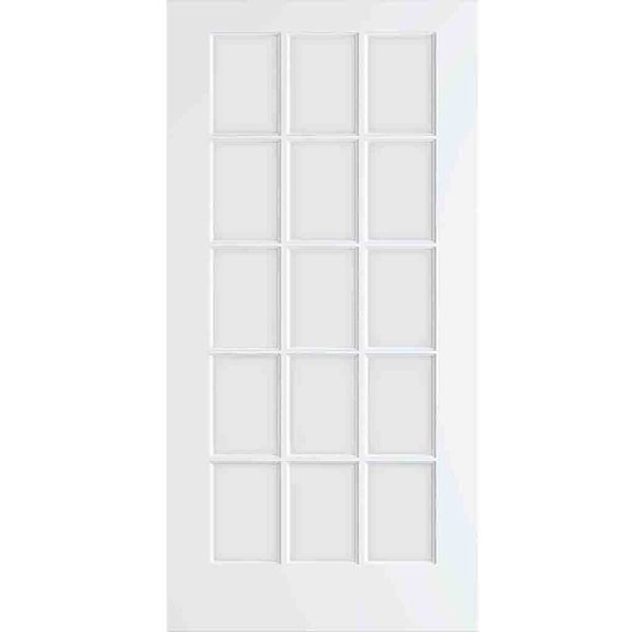 Kimberly Bay French Door 15-Lite Primed White Clear Glass Interior Slab