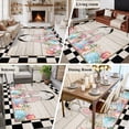 thumbnail image 5 of Black White Bunny Easter Area Rugs 5'x7', Small Throw Rugs for Laundry Room Playroom, Eggs Spring Floral Rabbits Wooden Indoor Outdoor Rug Non-Slip Low Pile Carpet Runner Reversible Floor Mats, 5 of 8