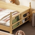 thumbnail image 4 of Bellemave Montessori Twin Floor Bed with Bookshelf, Solid Wood Kids Twin Size Bed Frame with Rail and Slats, No Box Spring Needed (Natural), 4 of 8