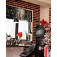 thumbnail image 4 of Christmas Curtain Valance for Windows/Living Room/Kitchen/Bathroom/Café, Short Rod Pocket Tier Curtain Window Treatment Panel Forest Gnomes Xmas Tree Snowflake Topper Curtain 42''x18'', 4 of 6