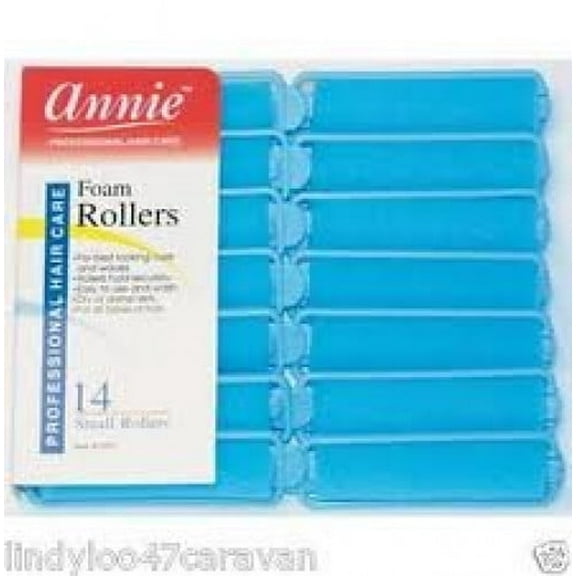 Annie 5/8" Small Foam Hair Rollers, Blue, 14 Count