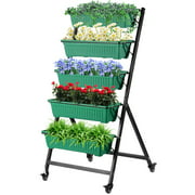 4.3FT Raised Garden Bed,Vertical Garden Freestanding Elevated Planters 5 Container Boxes for Patio Balcony Indoor Outdoor to Grow Vegetables Herbs Flowers