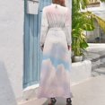 thumbnail image 3 of Pastel Sky Clouds Art Women's Long Dress Long Sleeves Dress Vintage Dresses Party Maxi Dress High Waist Dress, 3 of 4