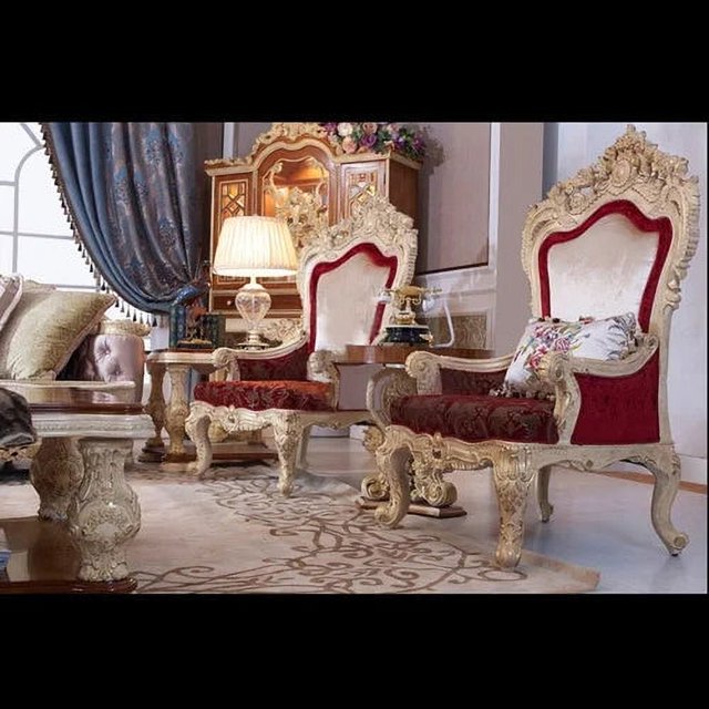 Custom European sofa luxury real wood leather 123 French hand carved tea table side table My Lux Decor Round