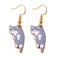 thumbnail image 1 of Pendientes colgantes con forma de animal para mujer y niña, aretes colgantes con diseño de gatito de dibujos animados, 1 of 5