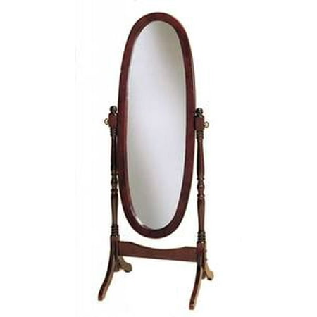 Legacy Decor Swivel Full Length Wood Cheval Floor Mirror, Cherry Finish