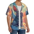 thumbnail image 4 of Fotbe Sunshine Winged Rabbit print Short Sleeve Button Down Shirts for Men Casual Summer Beach Wrinkle Free Shirt-4X-Large, 4 of 7