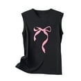 thumbnail image 3 of yillto Women's Bow Print Tank Shirt Sleeveless Crew Neck Pullover 2025 Summer Casual Basic Tee Shirts, 3 of 4