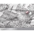 thumbnail image 3 of Soimoi White Heavy Satin Fabric London Theme Architectural Print Fabric by Yard 54 Inch Wide, 3 of 3