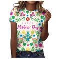 thumbnail image 1 of Camiseta informal para mujer, blusa estampada con cuello redondo y manga corta, Tops OAVQHLG3B Store  lin121212, 1 of 4