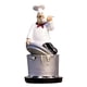 thumbnail image 1 of Figuras decorativas de chef francés - Decoración de resina 3D para el hogar para gourmets Siéntese en la tapa de la olla, 1 of 8