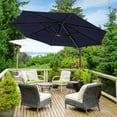 thumbnail image 2 of FLAME&SHADE 11ft Patio Offset Outdoor Hanging Umbrella w/Base,360 Degree Rotating for Backyard, Garden and Deck,Navy Blue, 2 of 9
