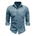 thumbnail image 6 of Men's Slim Fit Corduroy Shirt Long Sleeve Button Down Casual Shirt with Chest Pocket for Autumn Winter Daily Wear Mens Summer Lightweight Pullover Tee Shirts, 6 of 7