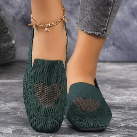 Women s Comfortable Flat Shoes - Round Toe Classic Cute Buckle Slip on Ballet Flats for Dressy Casual Office Work Wedding Comfort Soft Green 6