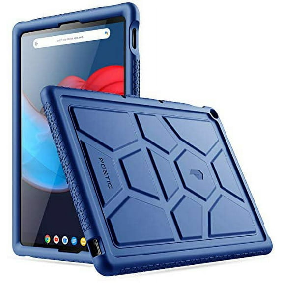 Poetic TurtleSkin Series Designed for Google Pixel Slate 12.3 Inch case, Heavy Duty Shockproof Kids Friendly Silicone Bumper Protective Case Cover, Navy Blue
