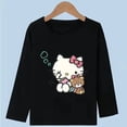 thumbnail image 3 of Hello Kitty dibujos animados Primavera Verano niños algodón manga larga Camiseta medio pequeño niños camisa inferior niño y niña niños, 3 of 5