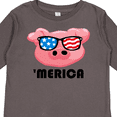 thumbnail image 4 of Inktastic Merica Pig Boys or Girls Long Sleeve Toddler T-Shirt, 4 of 5