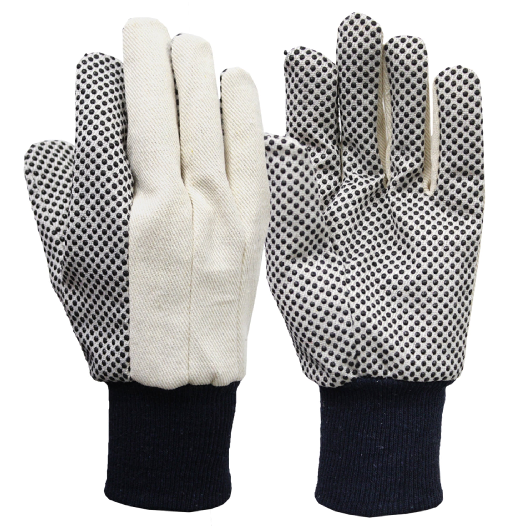 Expert Gardeners Canvas Gloves Two Pairs With Grip Dots Size M 