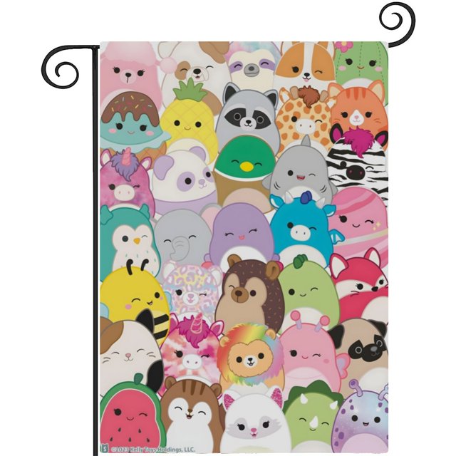 Squishmallow -bandera de jardín temática. Regalo perfecto para fans, amigos y familiares, ideal para actividades al aire libre y decoración de fiestas.28CM*45CM