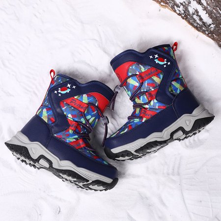 

Boys Casual Lace-up Camouflage Print Snow Boots High Top Fleece Thermal Boots For Winter Outdoor