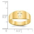 thumbnail image 3 of 14K Yellow Gold Ring Band Themed Polished Cut-out Cross, Size 9, 3 of 5