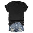 thumbnail image 6 of Fgnfyis T Shirts for Women Cap Sleeve Summer Casual V Neck Solid Color Tops Loose Fit Blouse Short Sleeve Womens Tops Black_002 XL, 6 of 7