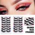 thumbnail image 7 of Vibrant Colored False Eyelashes 5-Pair Set Lightweight Soft Material For Parties Halloween Stage, 7 of 7