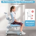 thumbnail image 6 of Gymax Adjustable Kids Study Desk Drafting Table Chair Set w/ Bookshelf Blue, 6 of 10