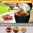 thumbnail image 4 of QinaQin Asador portátil de carbón con cuerpo cerámico de 13 pulgadas, parrilla de hierro fundido y accesorios, ideal para BBQ, hornear o ahumar al aire libre, 4 of 7