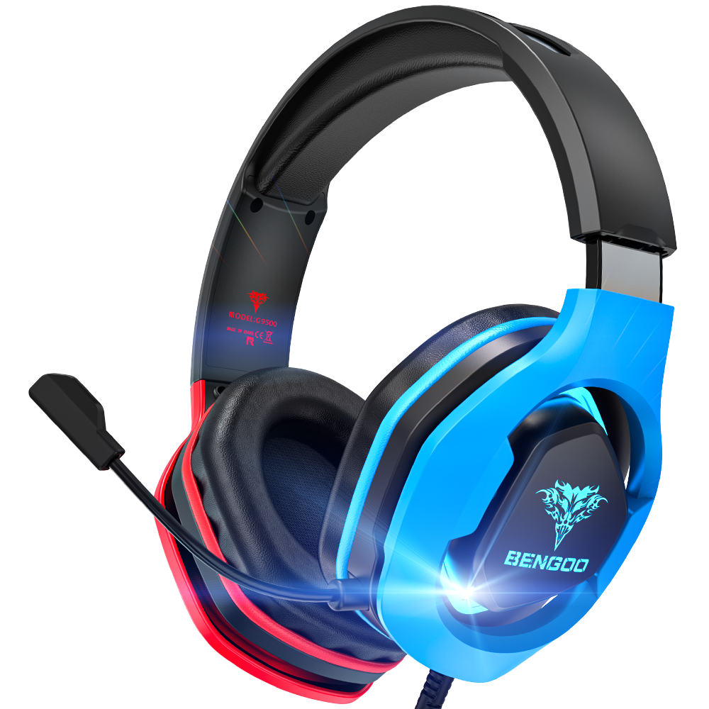 BENGOO G9500 Gaming Headset with 720°Noise Cancelling Mic, Bicolor LED Light, Bass Surround for PS4, PS5, PC - image 1 of 8