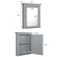 thumbnail image 4 of Giantex Bathroom Medicine Cabinets, Wall Mount Mirrored Storage Cabinets w/Single Door & Adjustable Shelf, Multipurpose Wooden Organizer for Hallway Living Room Bedroom, Gray, 4 of 8