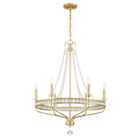 SEV-1806-AG Crystorama Lighting Seville - 6 Light Chandelier-36.5 Inch Tall and 28 Inch Wide
