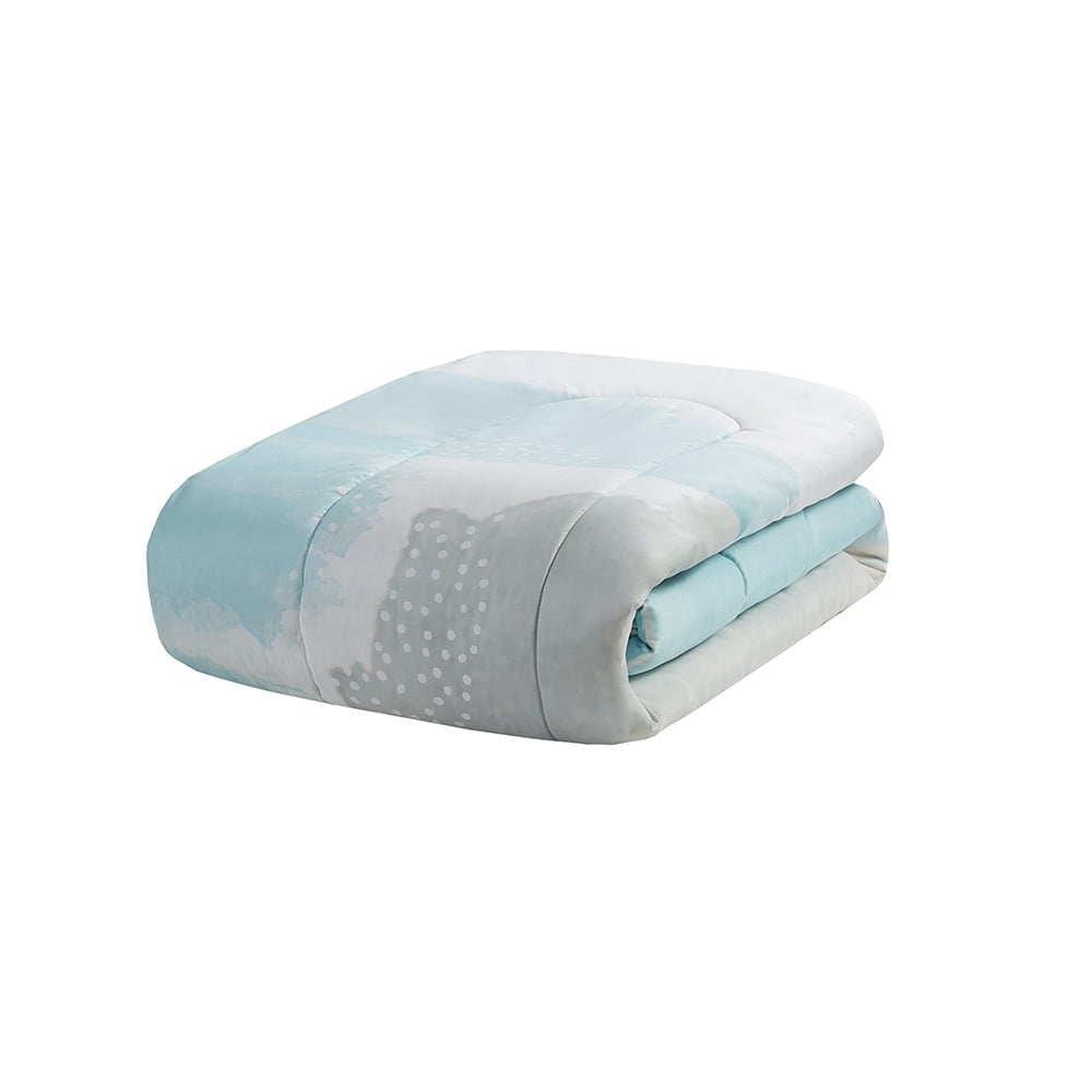 Mainstays Aqua Watercolor 6-Piece Bed in a Bag, Twin/Twin XL