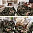 thumbnail image 5 of Black Spring Floral Area Rugs 5'x7', Small Throw Rugs for Laundry Room Playroom, Elegant Pastoral Flowers Birds Retro Art Indoor Outdoor Rug Non-Slip Low Pile Carpet Runner Reversible Floor Mats, 5 of 8