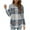 Blue, variant on YFNNUP Sweatshirt for Women Plaid Crewneck Long Sleeve Shirts Curved Hem Lightweight Sweaters Spring Clothes 2026